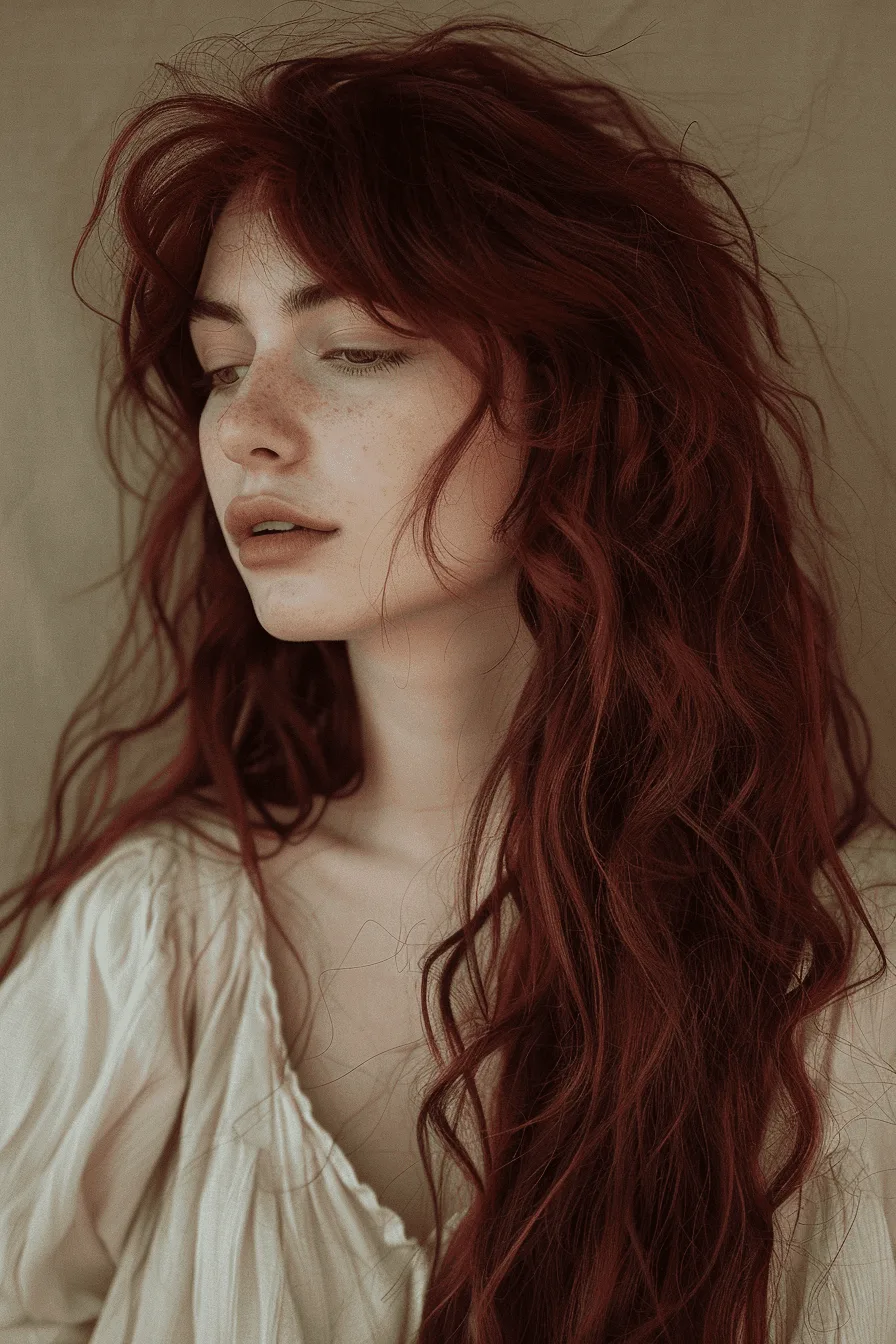 Burgundy Waves of Elegance