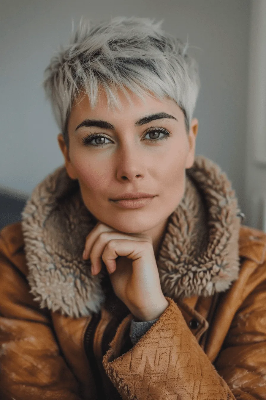 Chic Silver Pixie Vibes - spiky hair