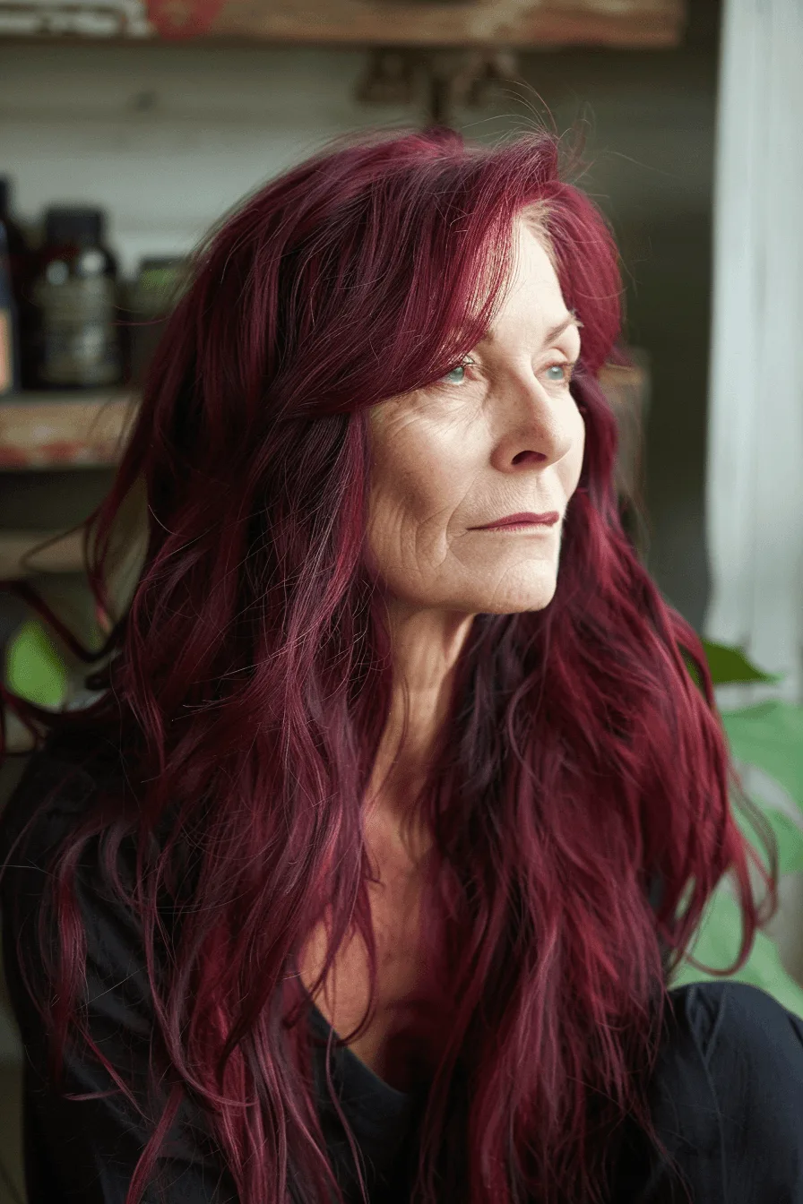 Radiant Burgundy Waves