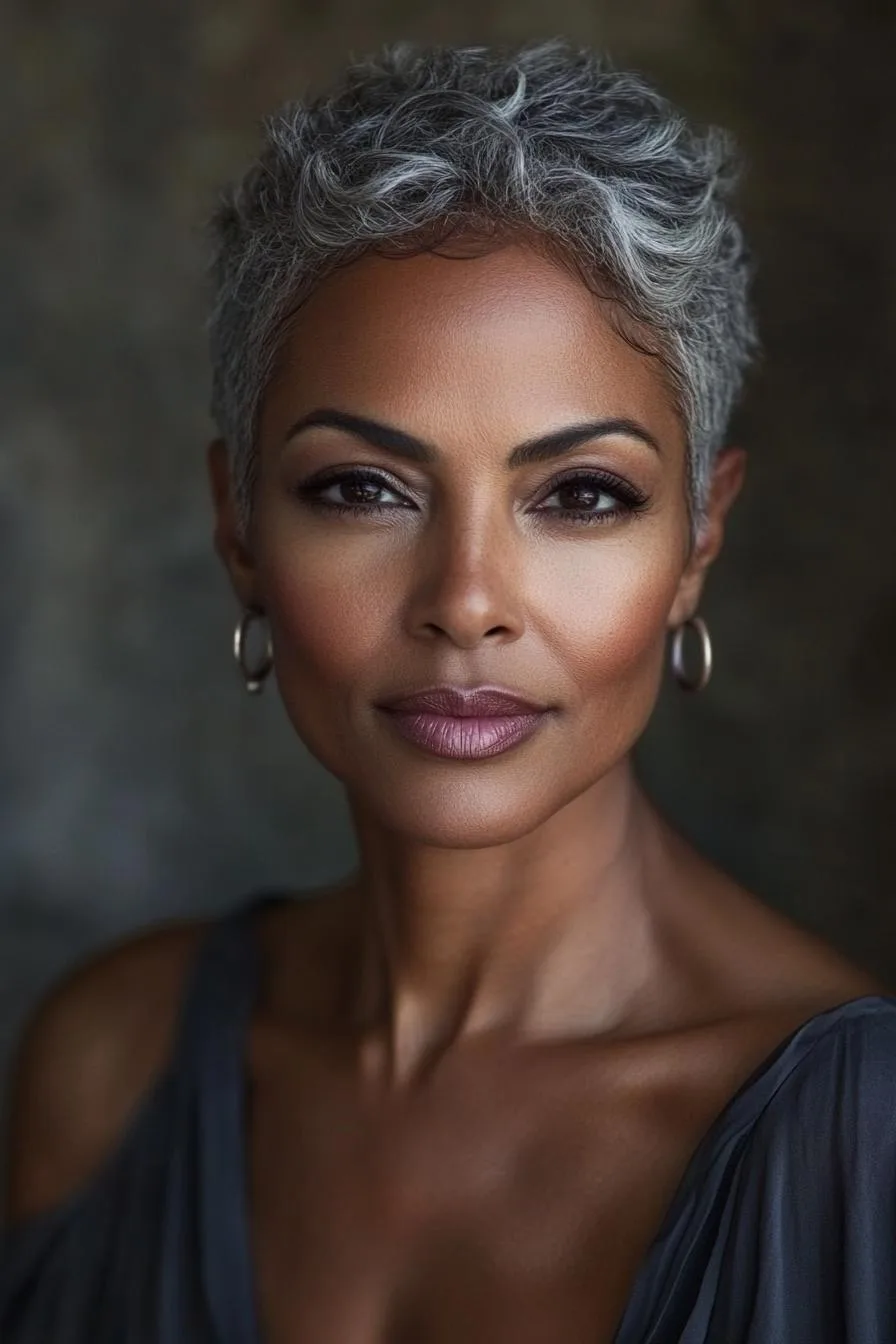 Elegant Silver Black Curls