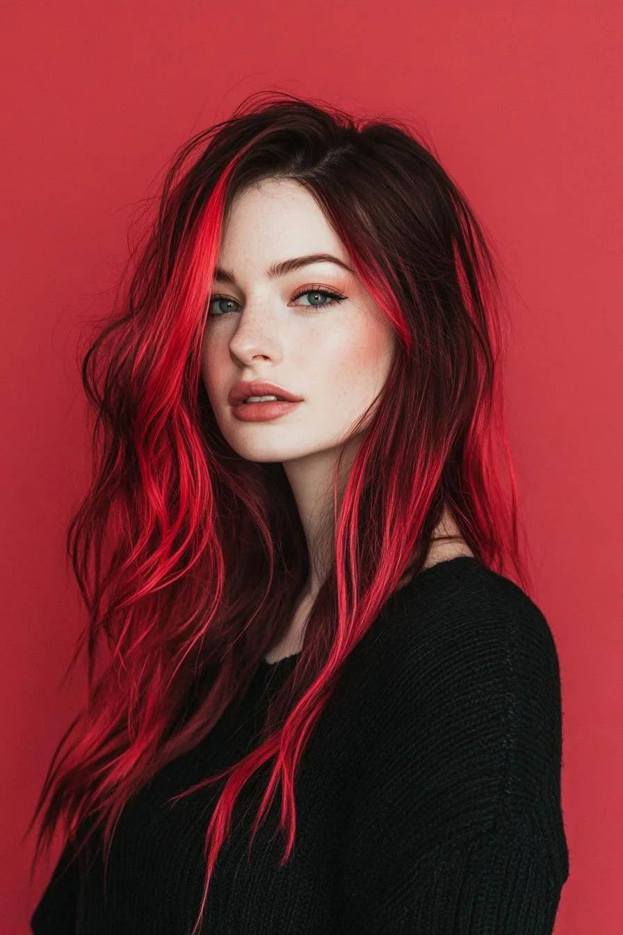 Fiery Waves in Hair