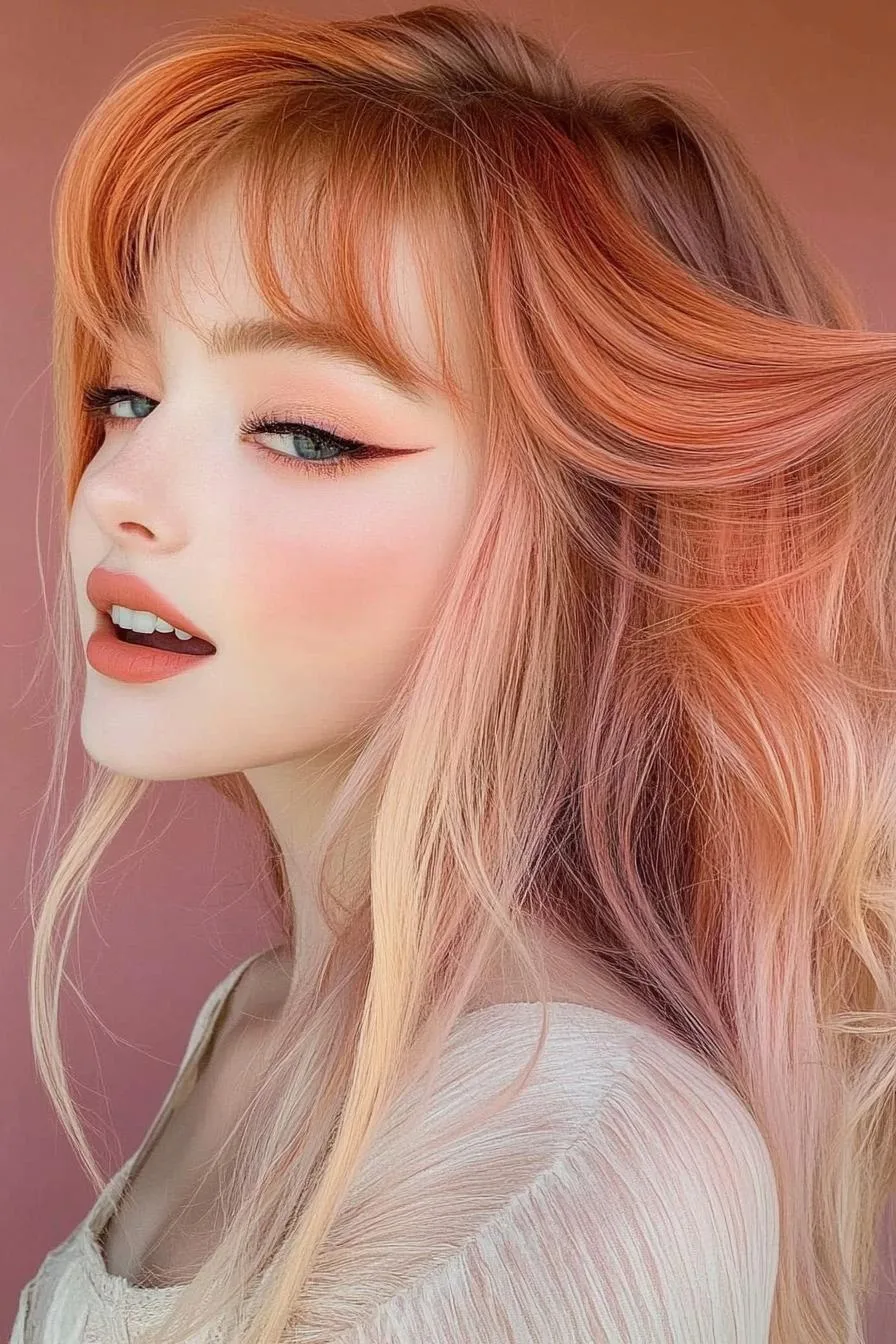 Peachy Waves of Elegance
