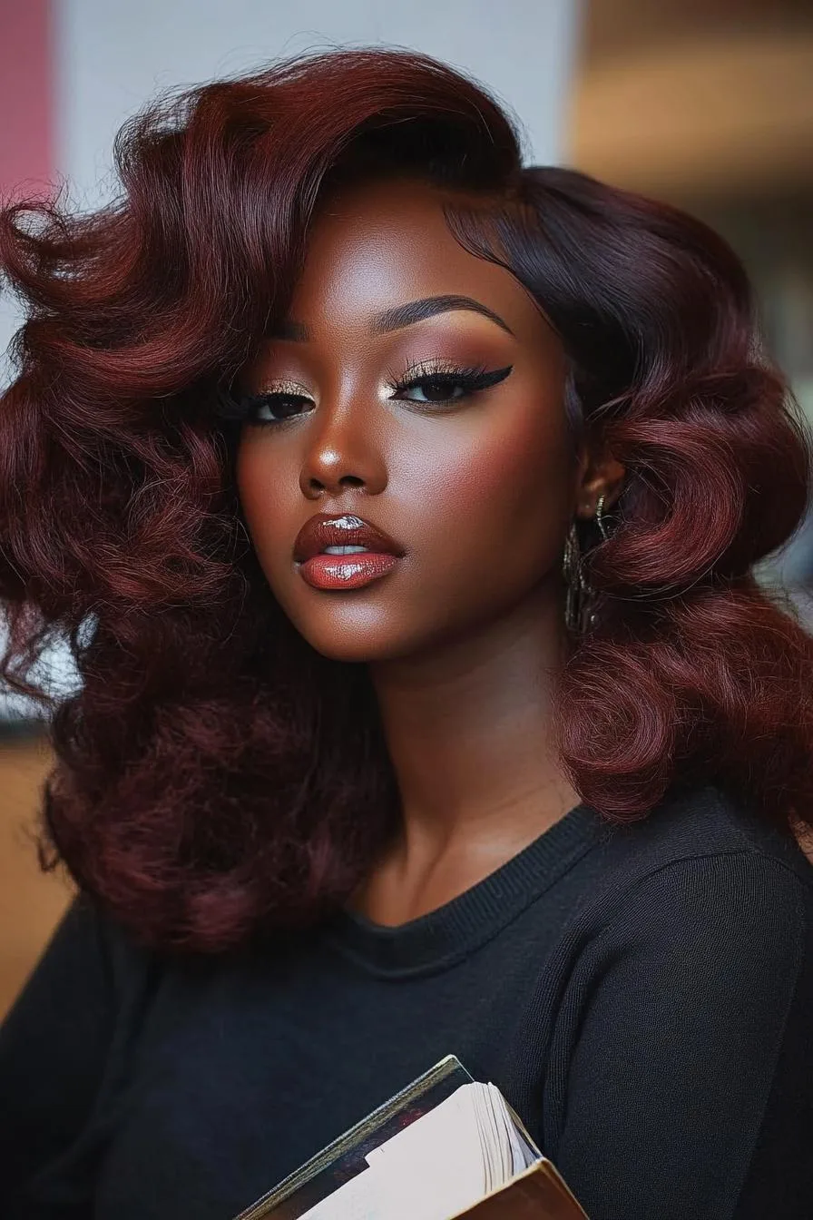 Crimson Waves of Elegance