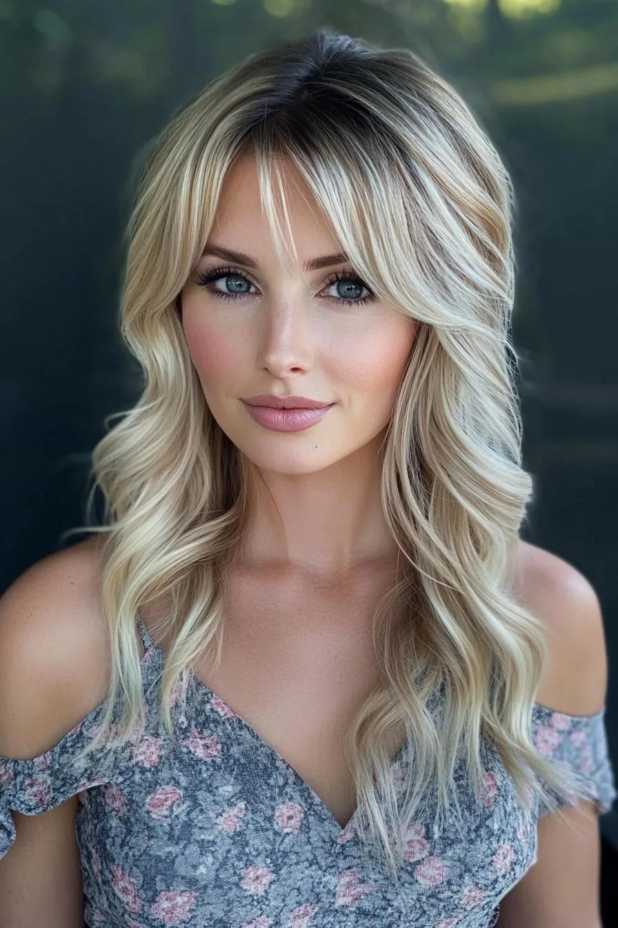 Golden Waves and Curtain Bangs