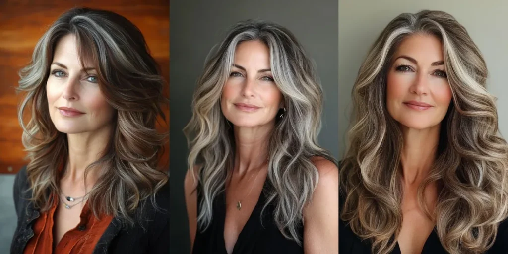21 Elegant Gray Highlights for Brown Hair Over 50