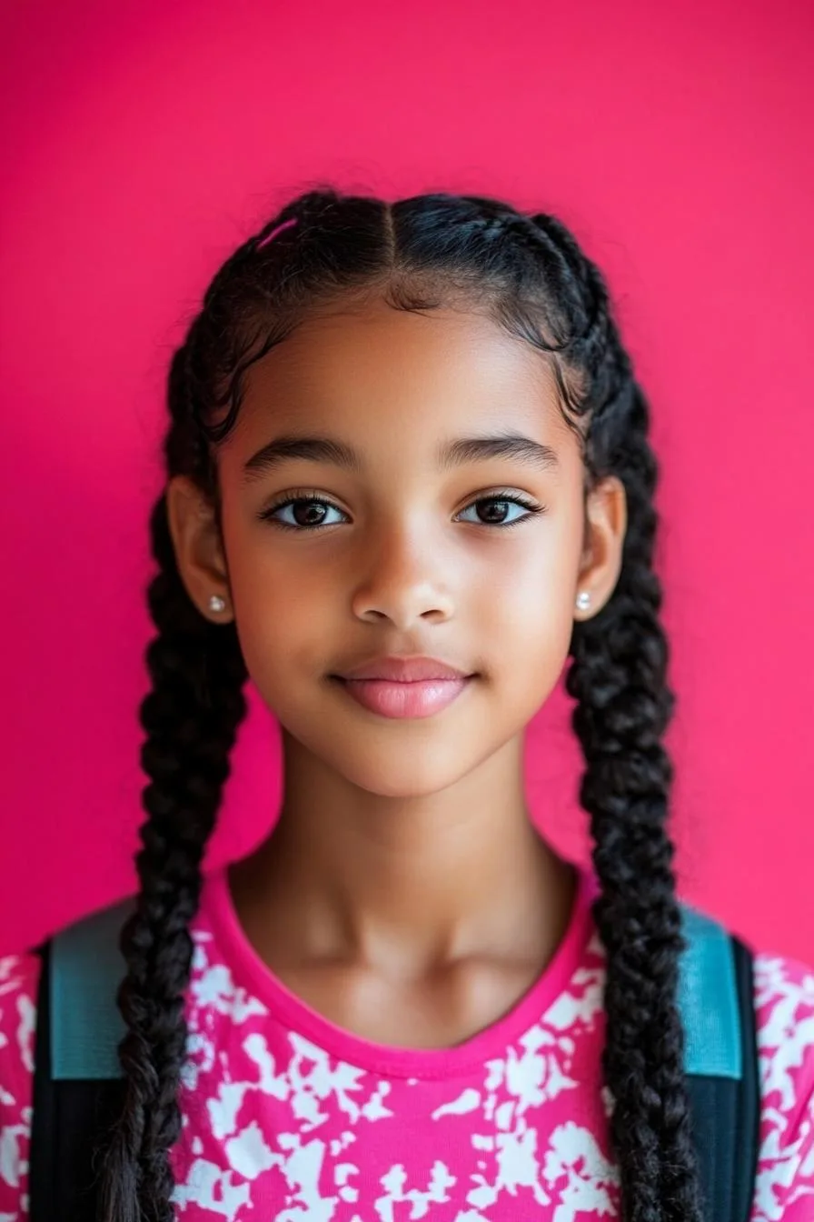 Pigtail Perfection in Pink