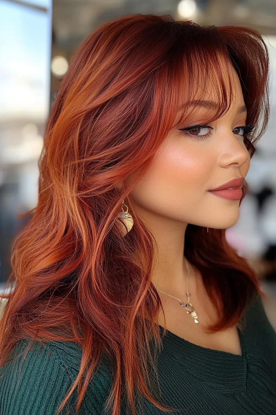 Reddish Waves Gentle Elegance