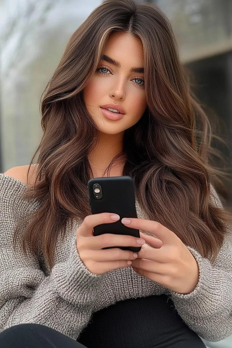 Voluminous Wavy Hair Elegance