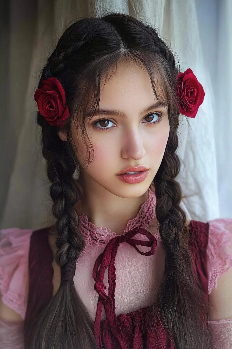 Braided Elegance with Roses