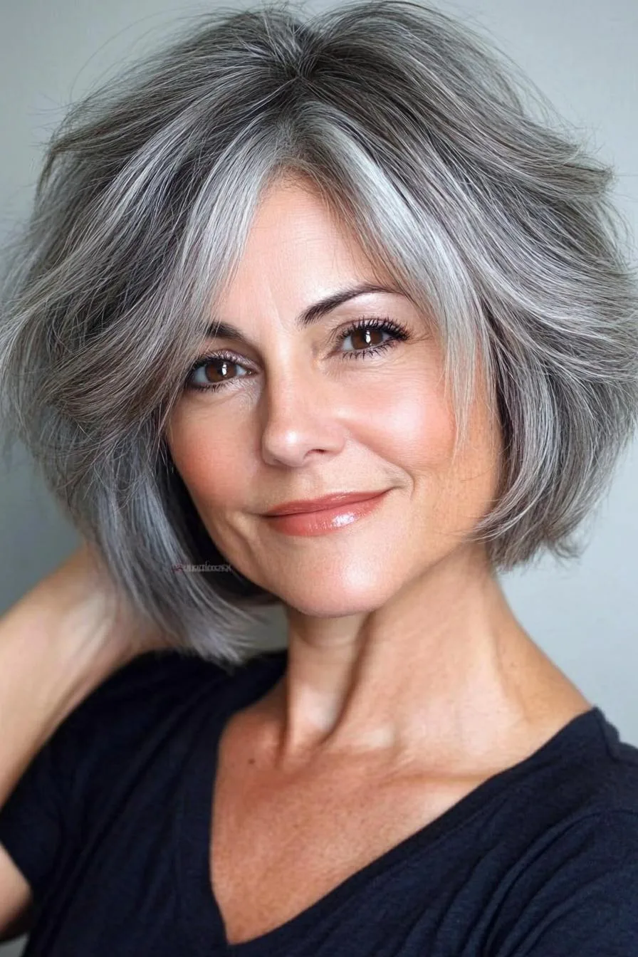 Chic Gray Bob Elegance