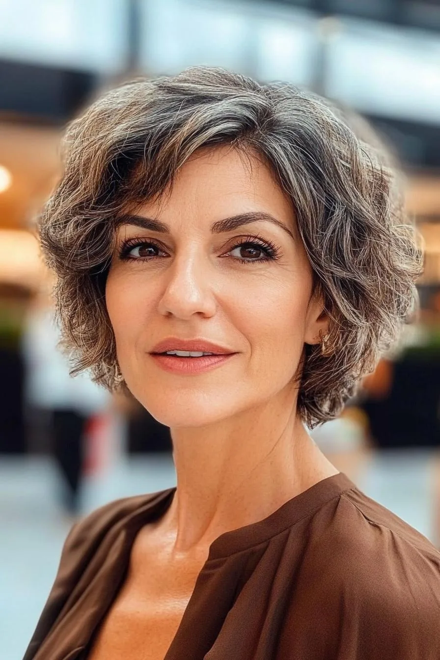 Silver Brown Wavy Elegance