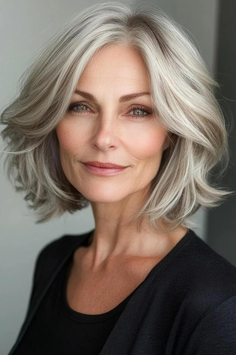 Silver Elegance in Waves