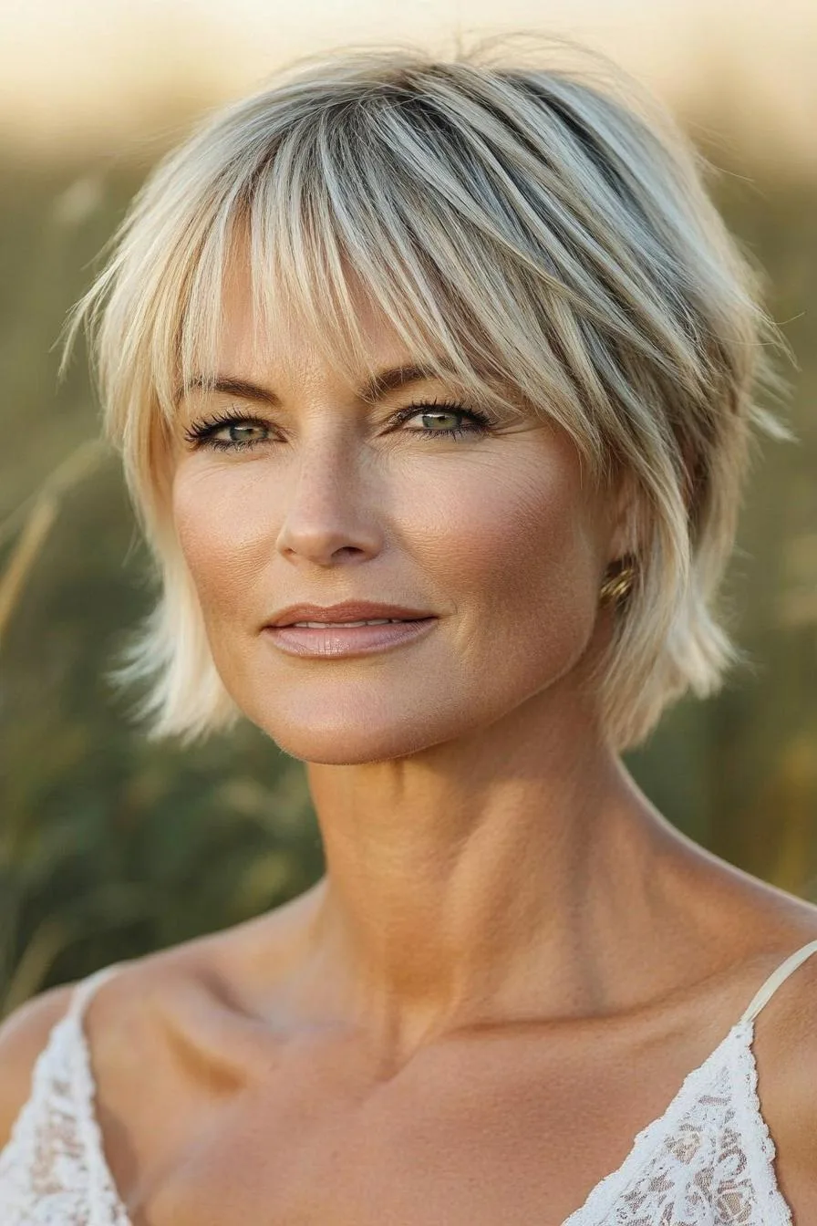 Sunlit Blonde Bob Style