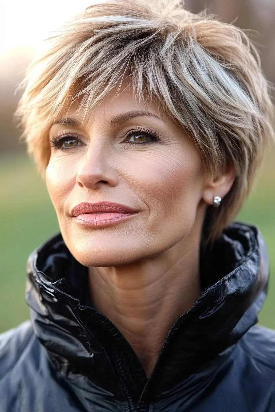 Textured Pixie with Highlights