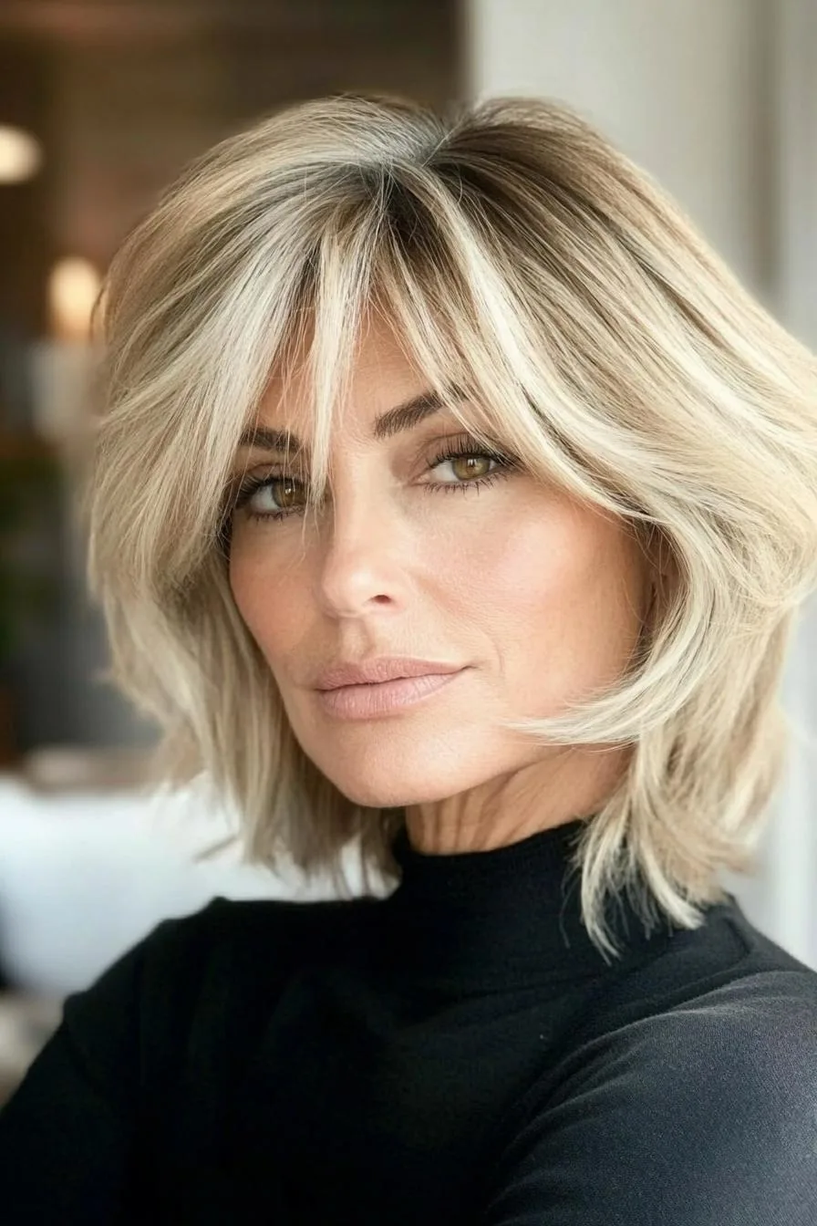 Wavy Layers Curtain Bangs