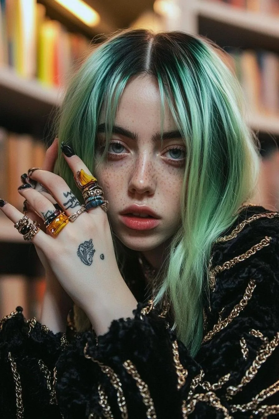 Gradient Green Hair Glow