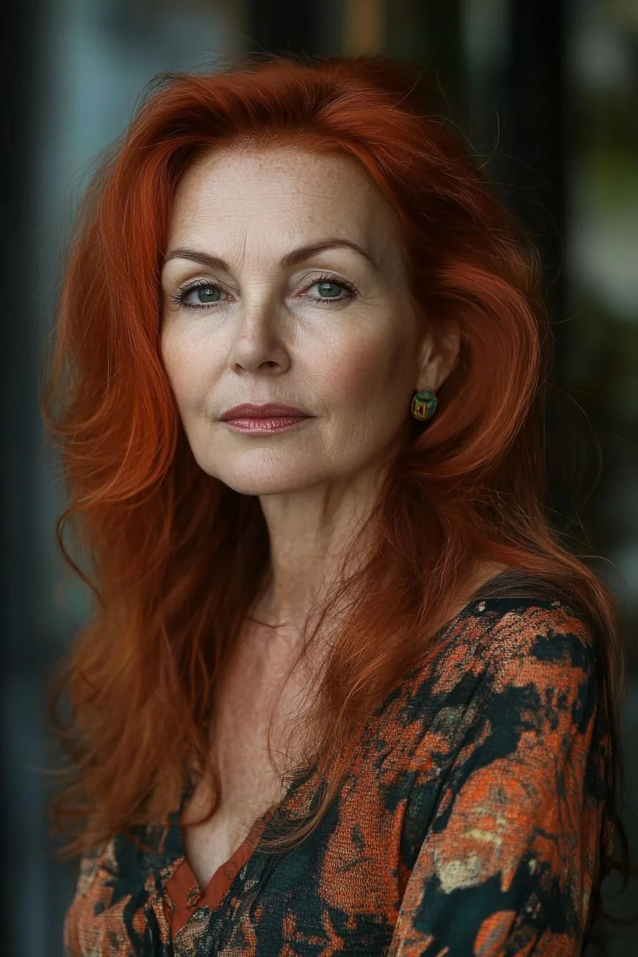 Radiant Red Hair Waves