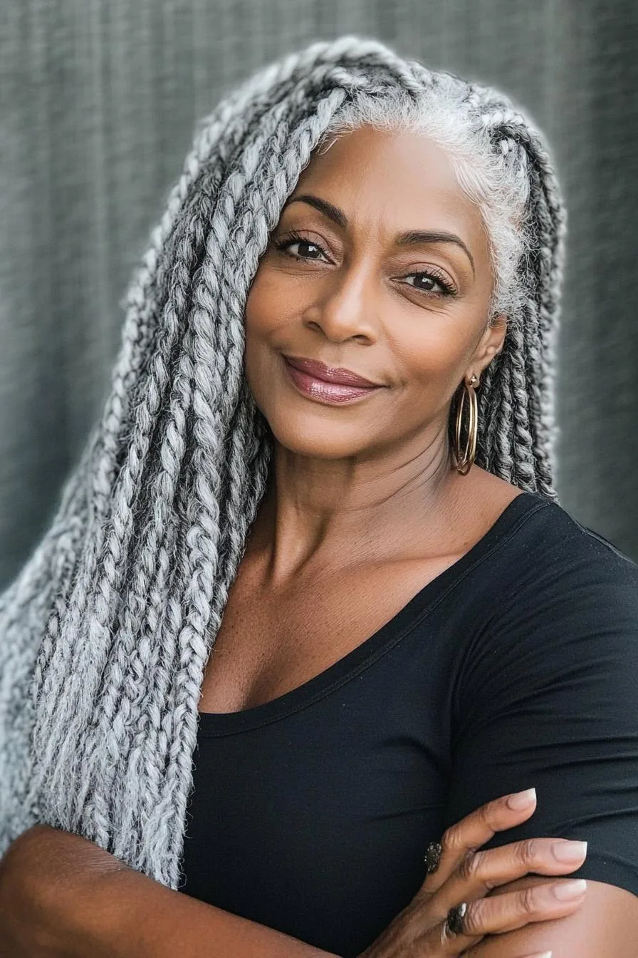 Silver Braids Bold Confidence