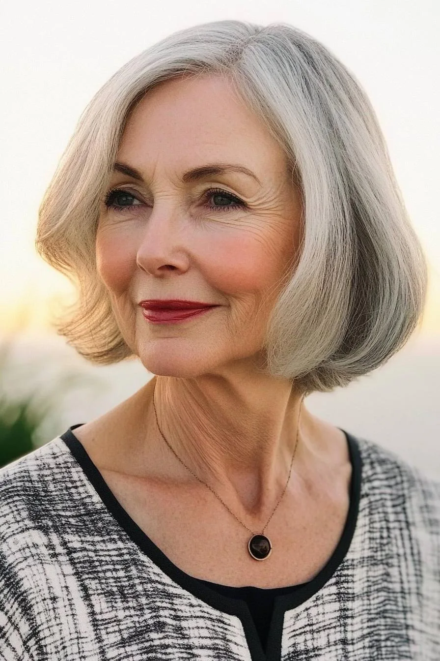 Elegant Gray Bob Style
