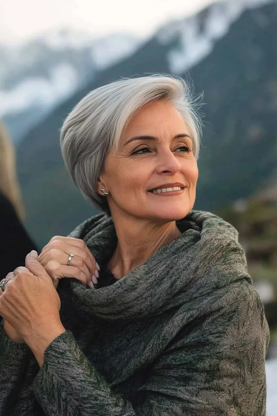 Elegant Gray Hair Beauty
