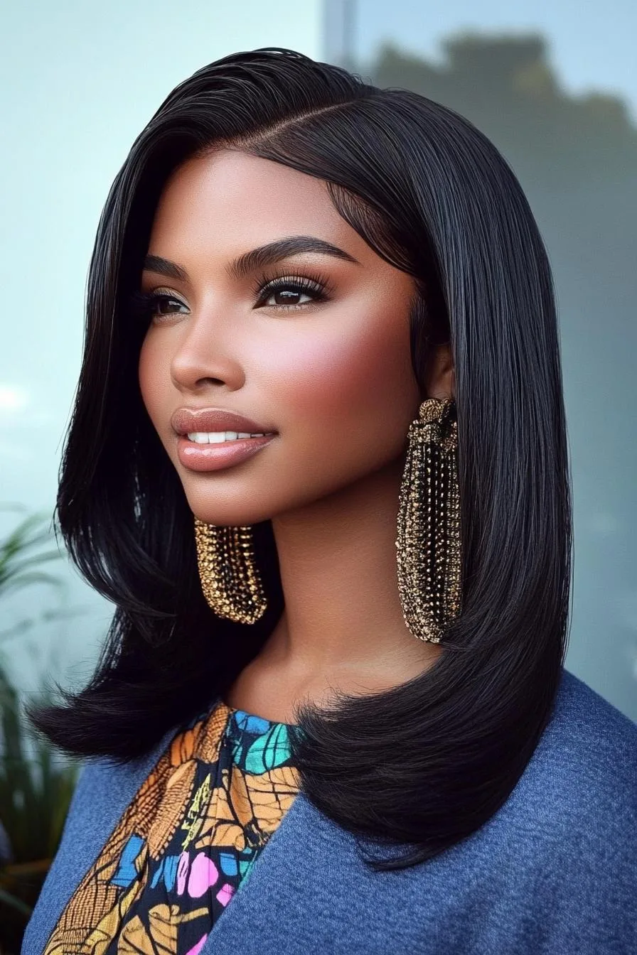 Elegant Side-Parted Hair