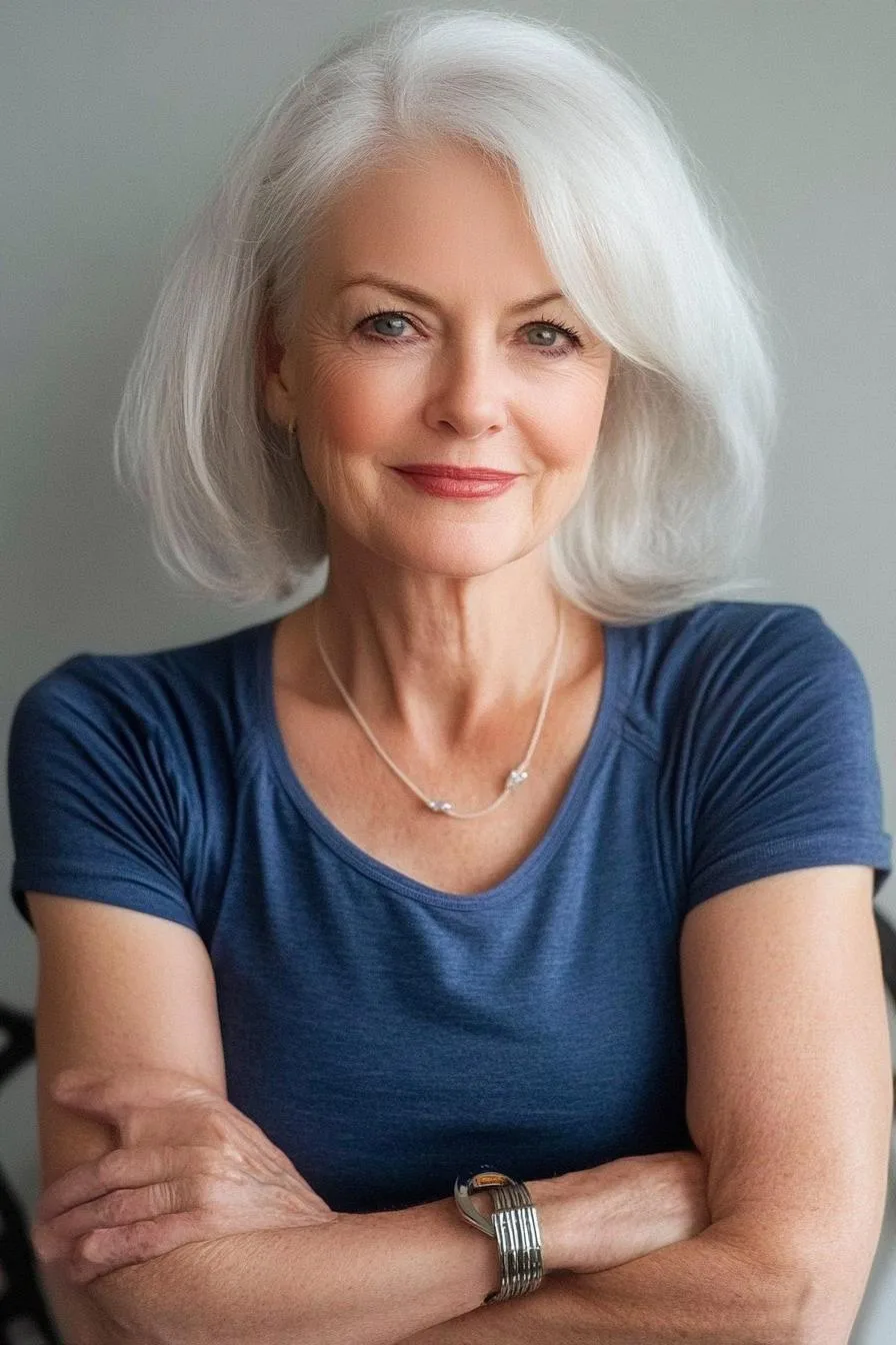 Elegant White Bob Style