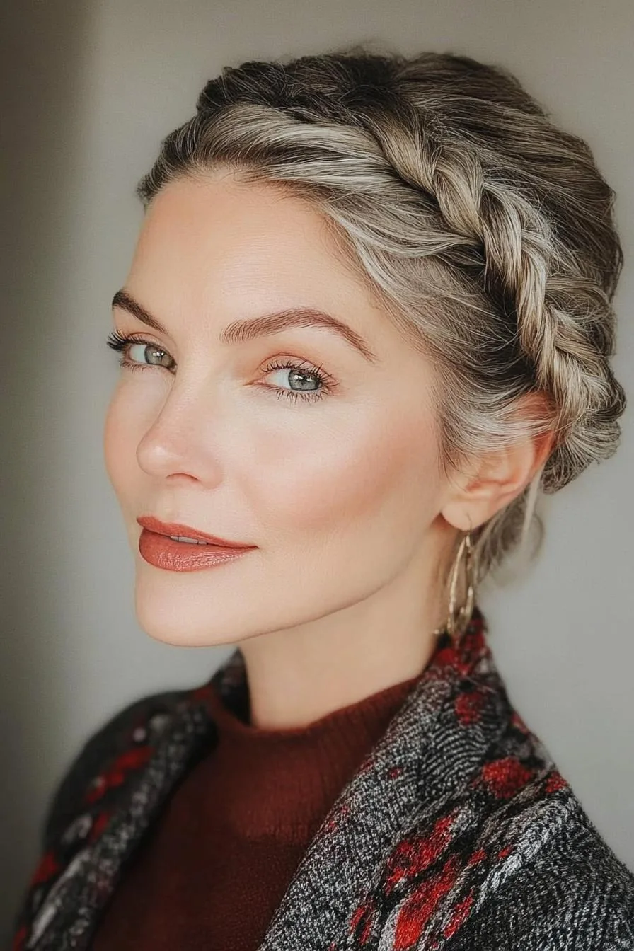 Graceful Crown Braid Look