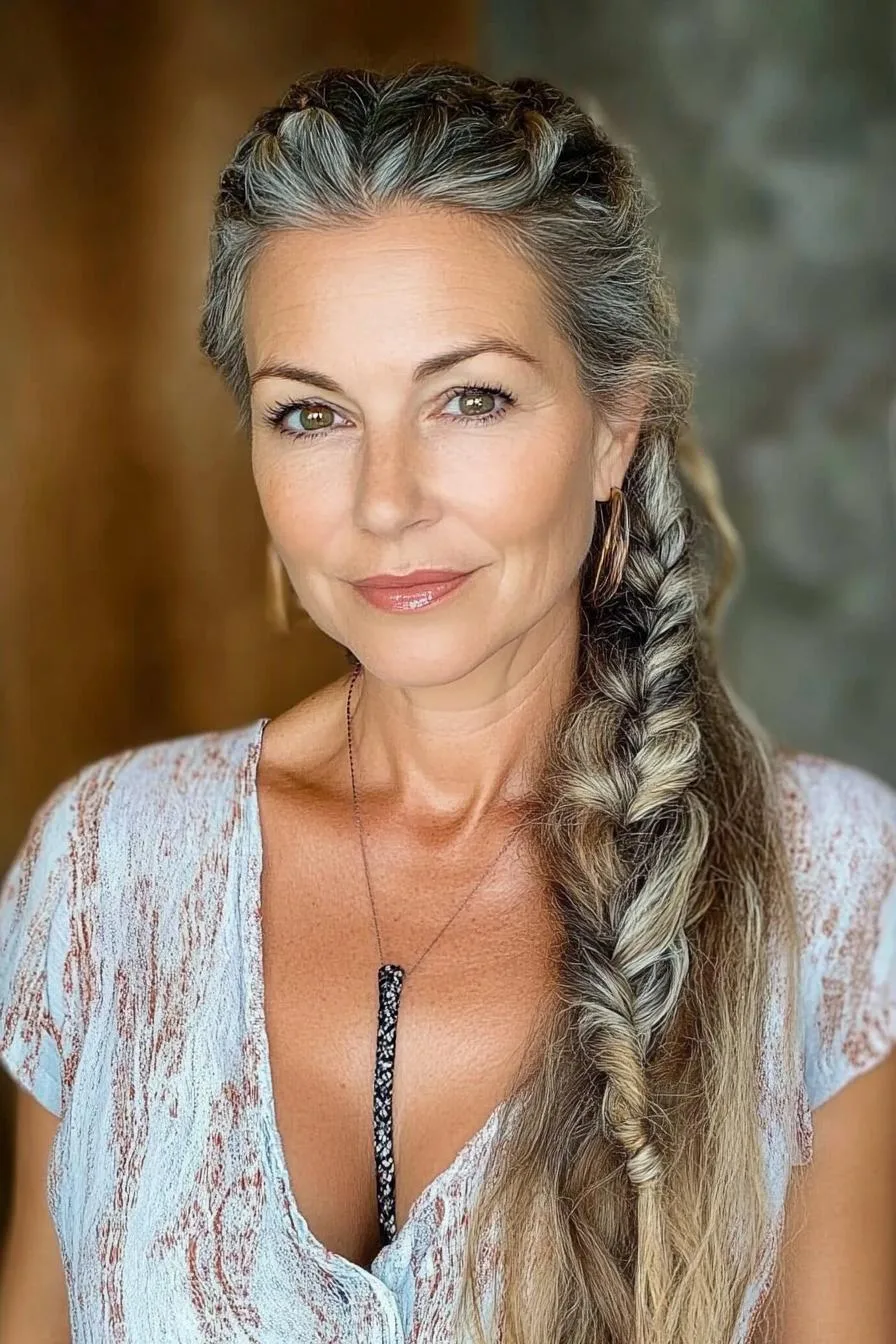 Silver Blonde Braided Elegance