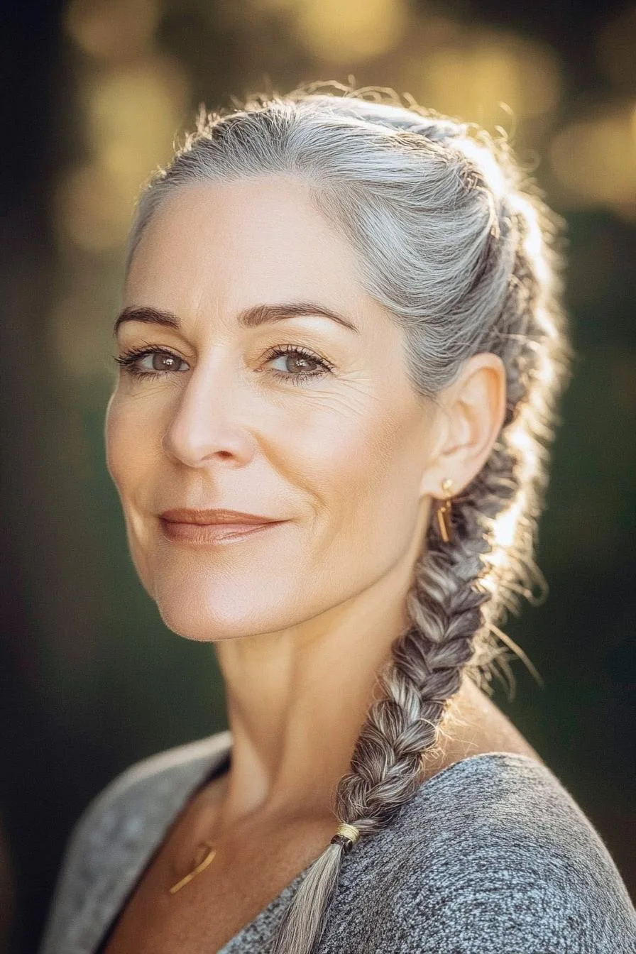 Silver Elegance in Braid