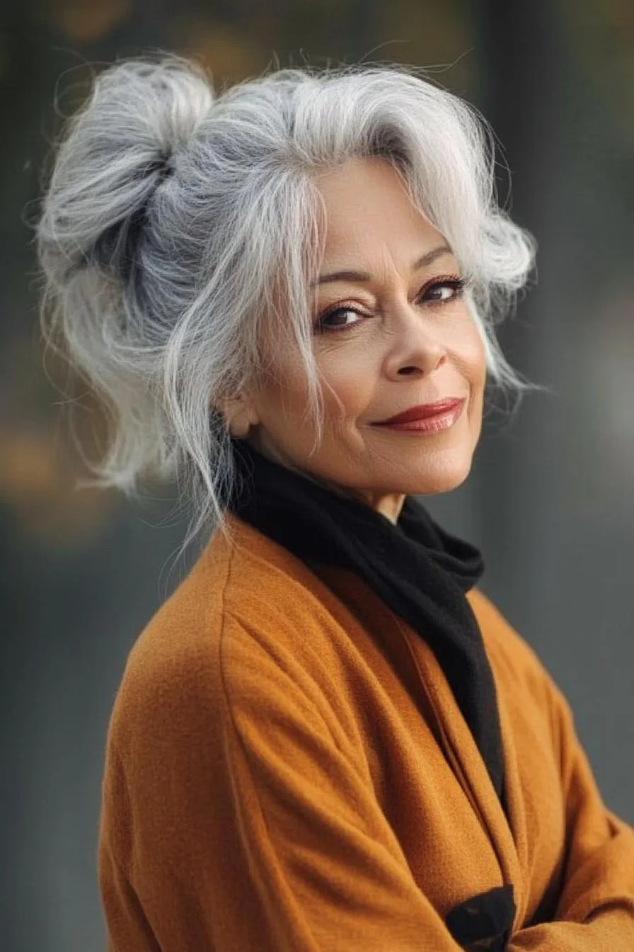 Silver Elegance in Updo