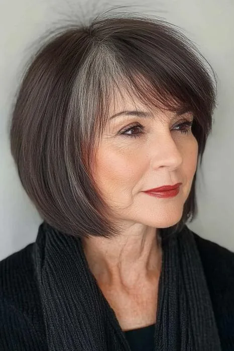Silver Streaks Stylish Bob