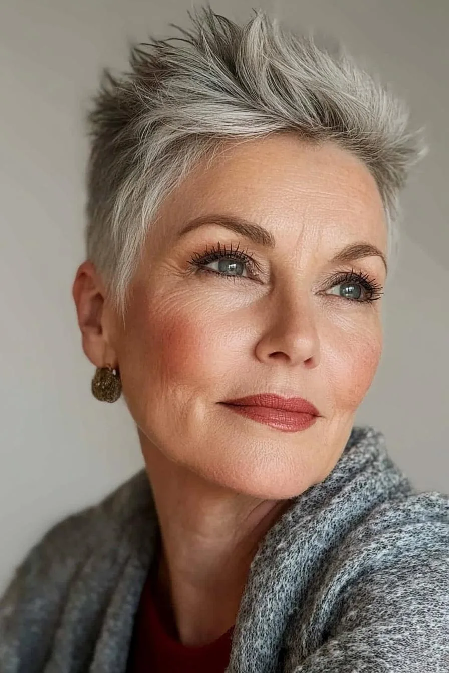 Textured Gray Pixie Vibes