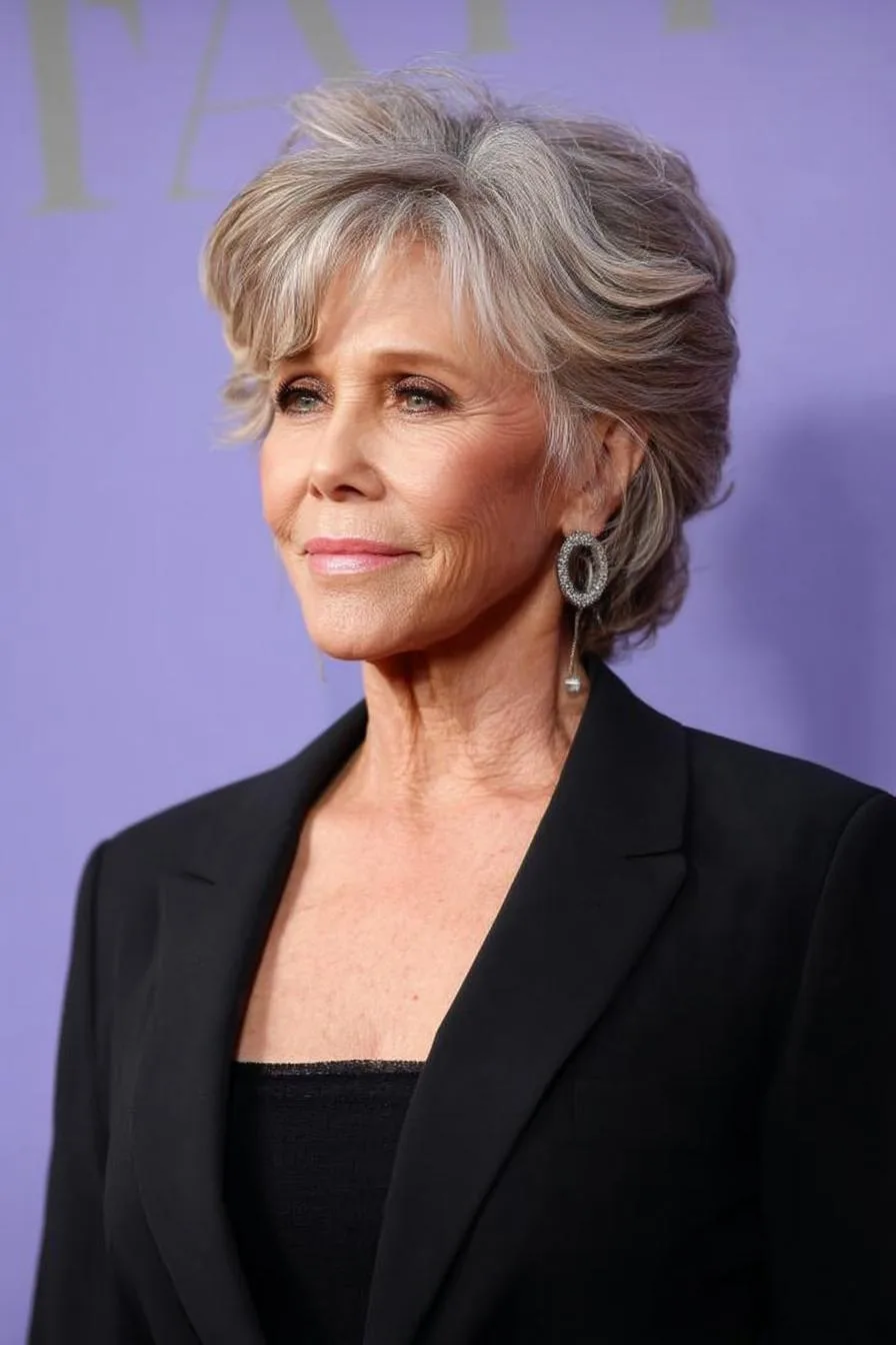 Chic Silvery Pixie Waves