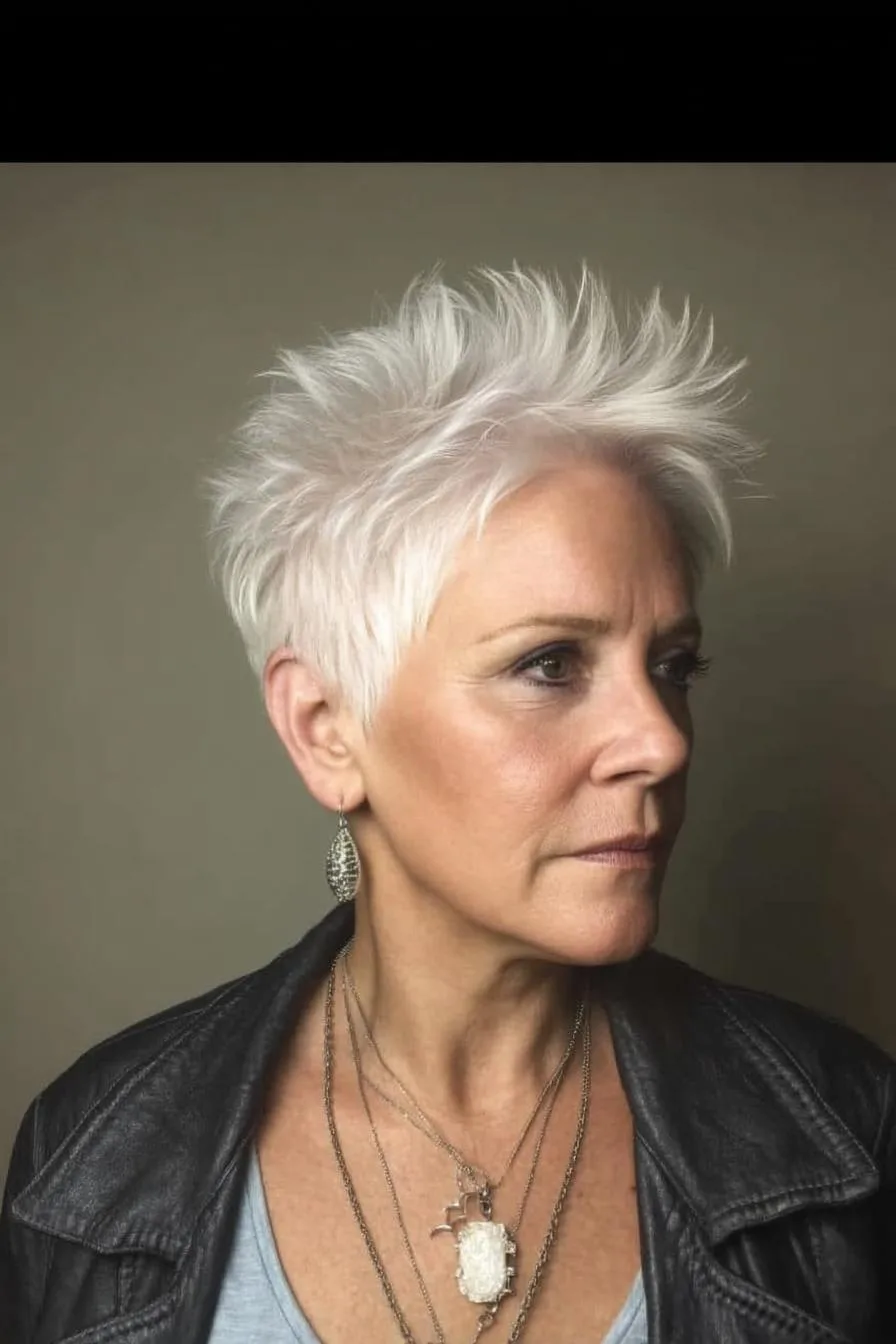 Edgy White Blonde Pixie