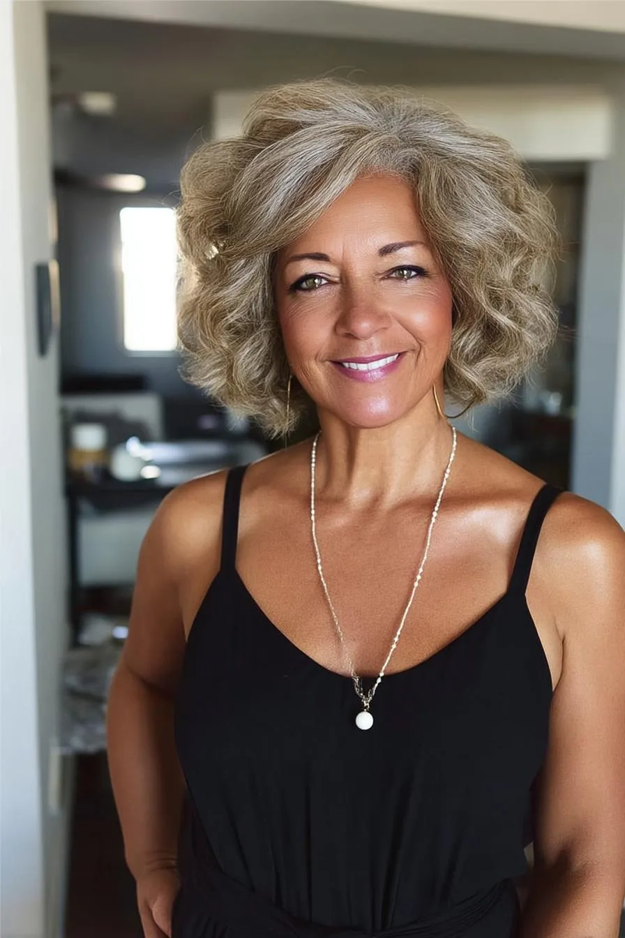 Elegant Gray Curl Confidence