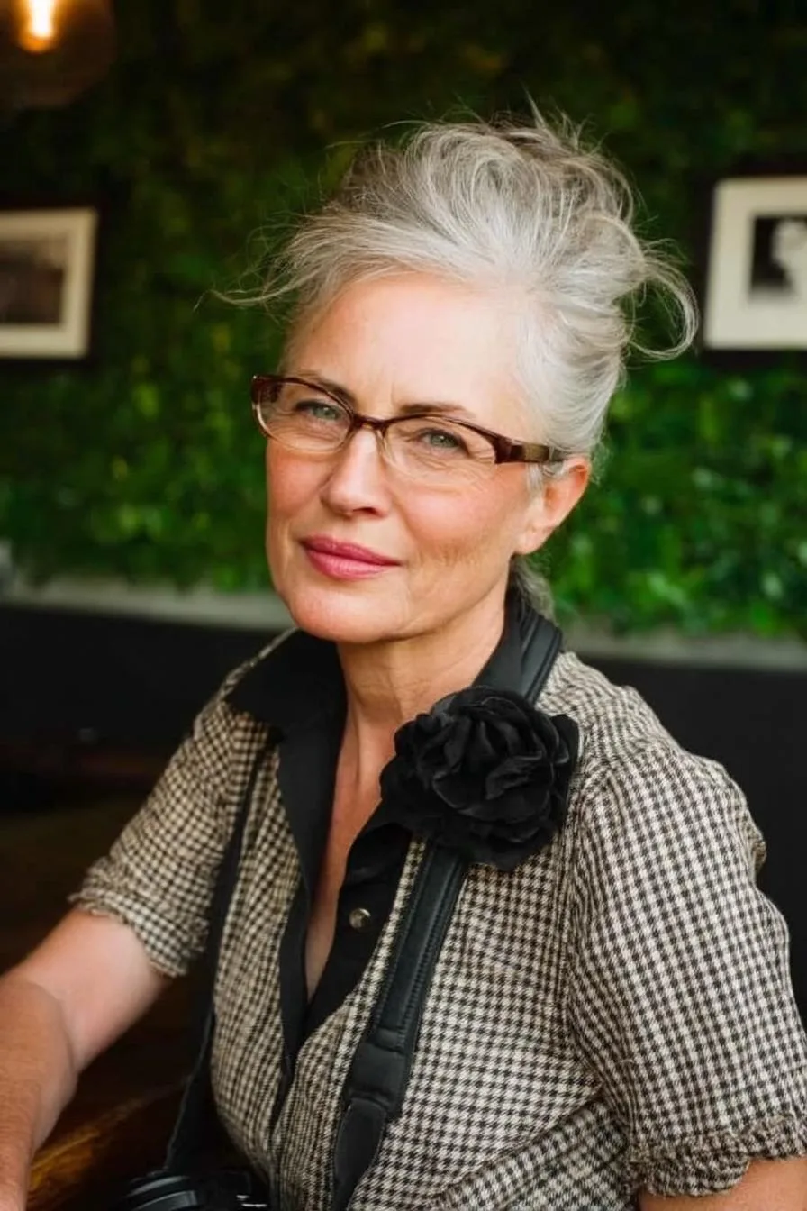 Elegant Silver-Haired Beauty