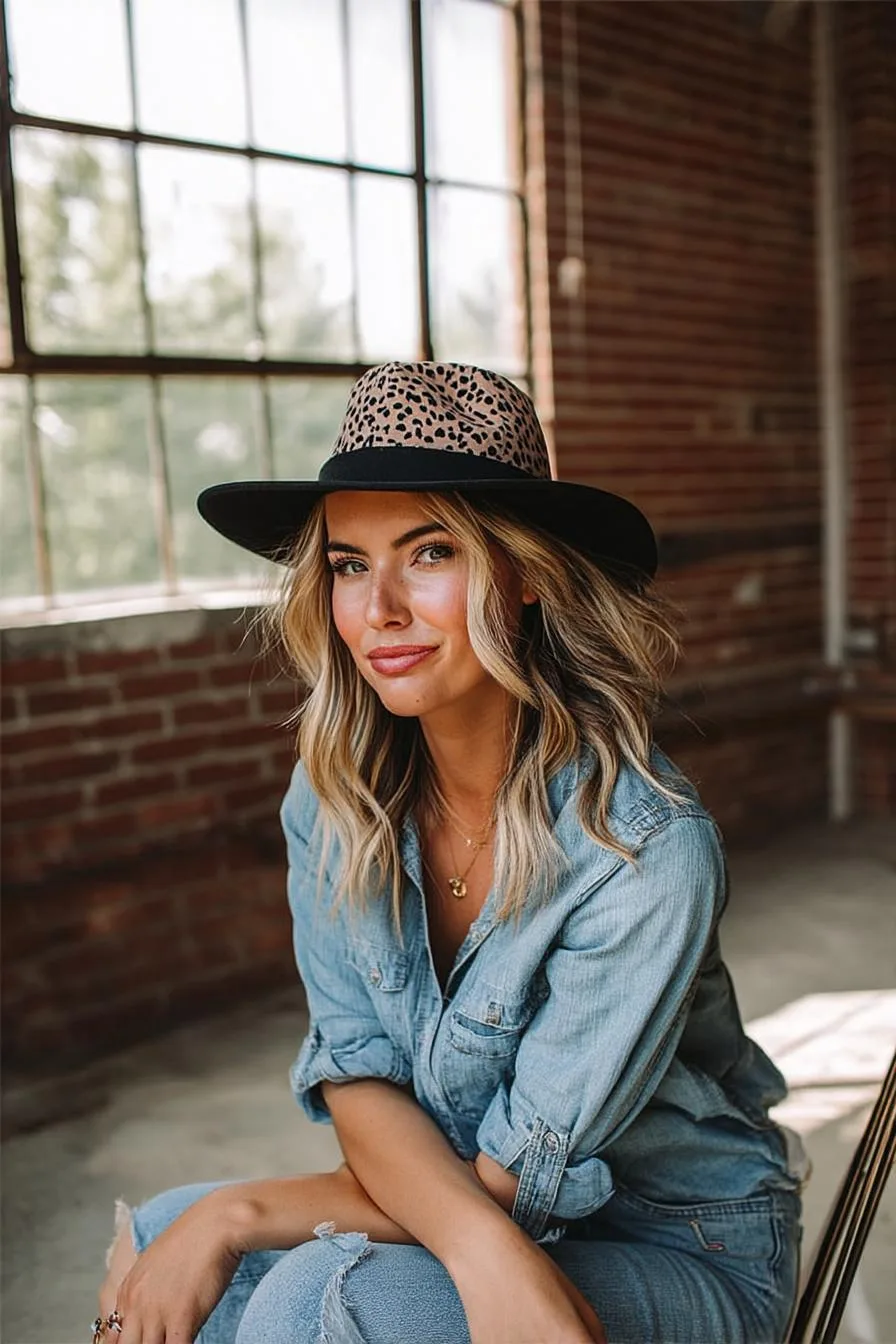 Leopard Hat Blonde Vibes