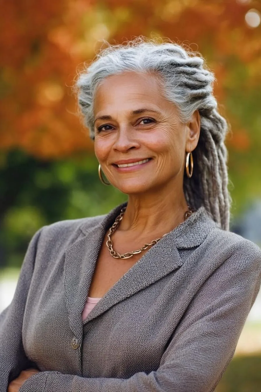 Silver Dreadlocks Radiate Confidence