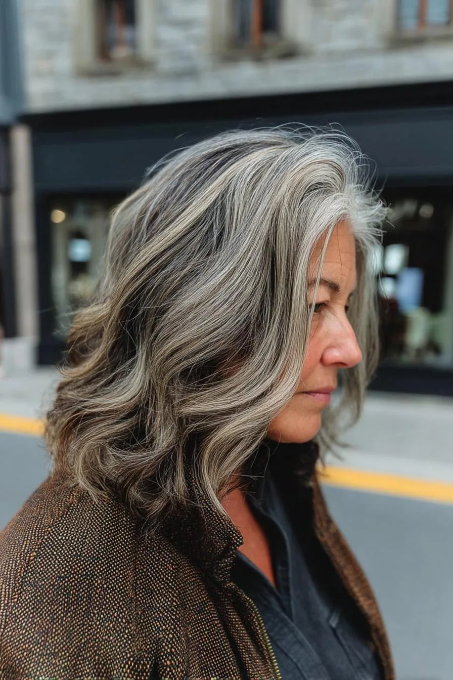 Silver Elegance in Waves