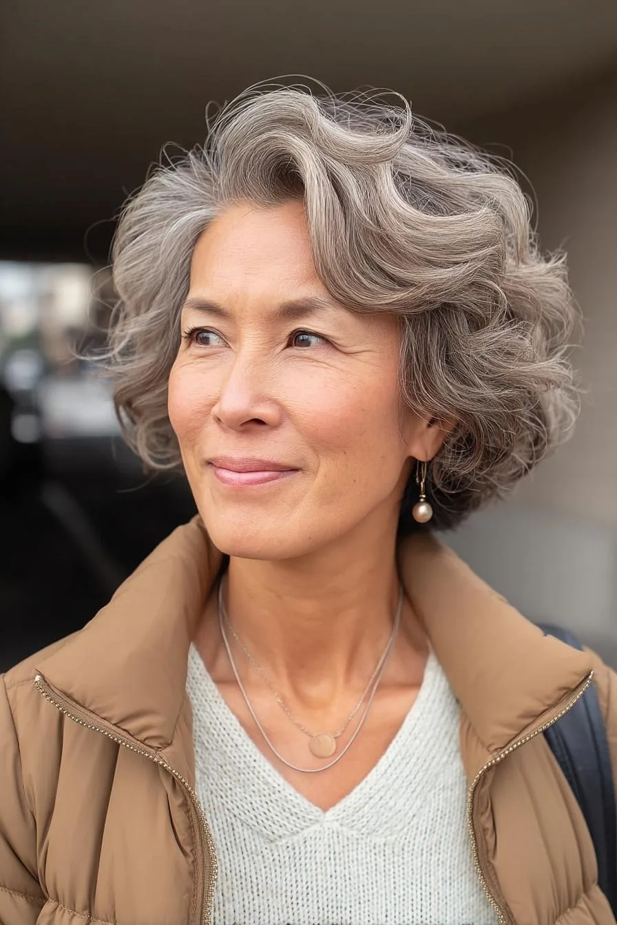 Timeless Graceful Gray Curls