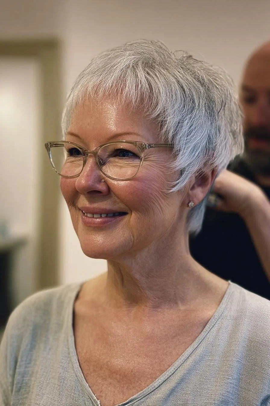 Graceful Gray Pixie Elegance