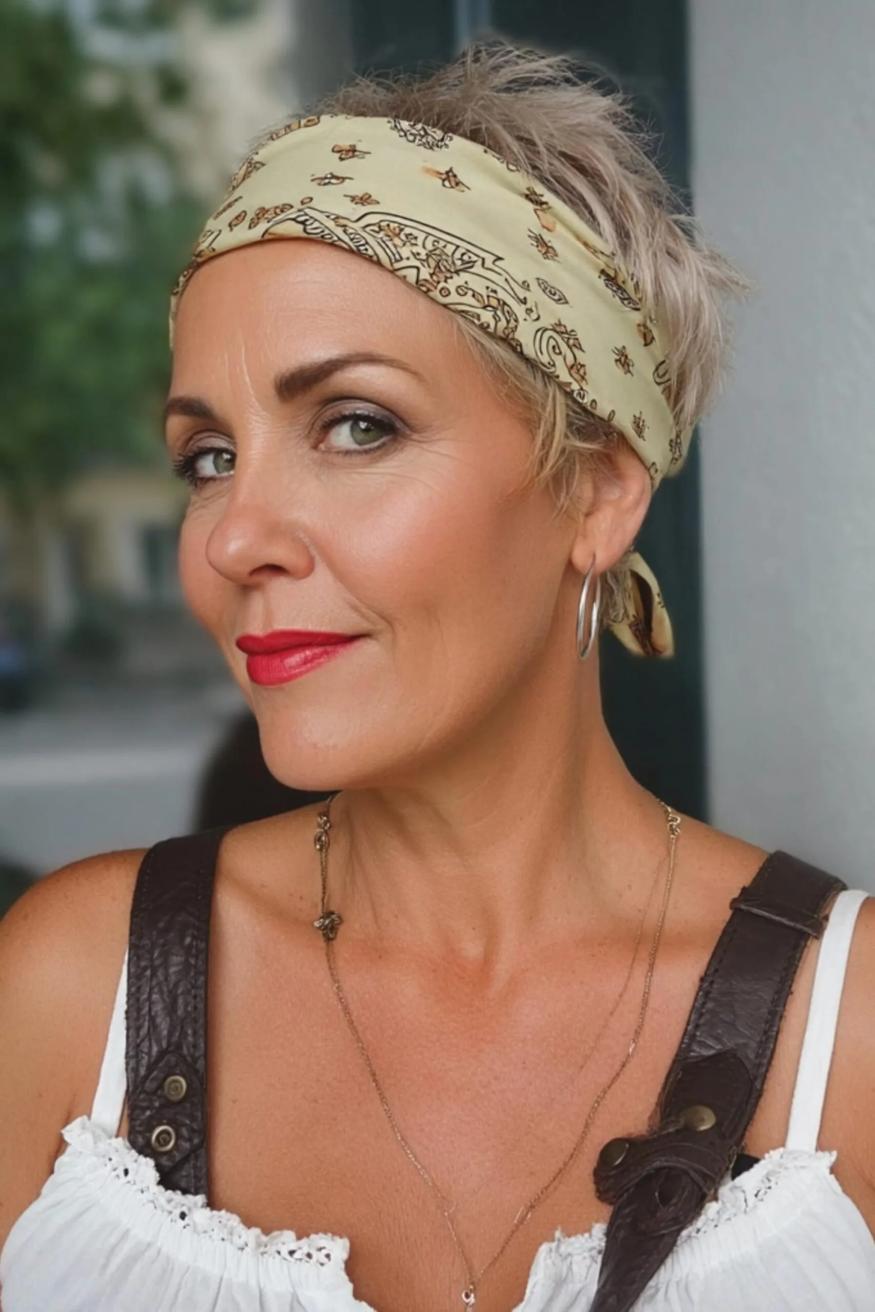 Layered Hair Scarf Style