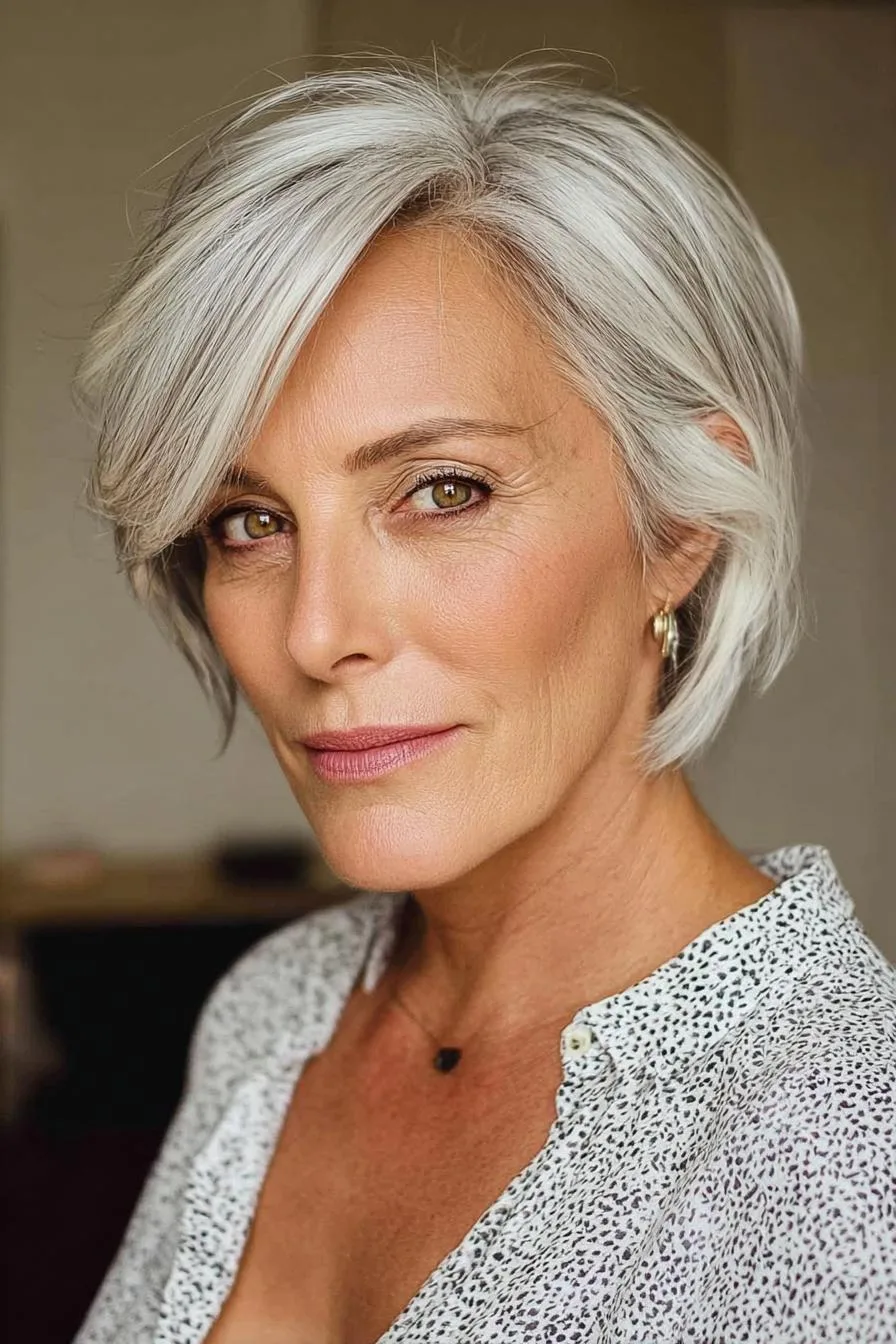 Silver Gray Bob Beauty