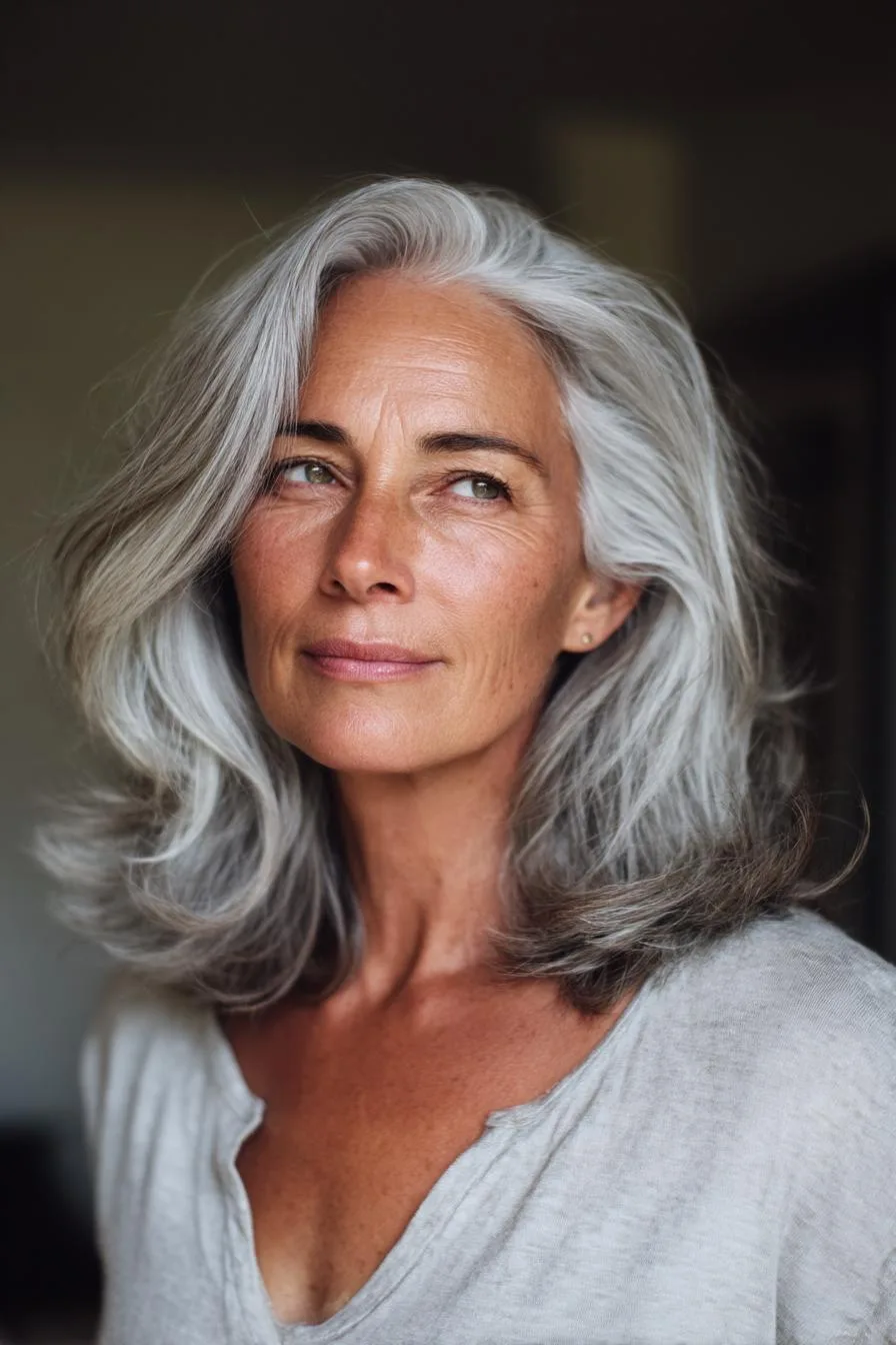 Soft Silver Waves Flowing