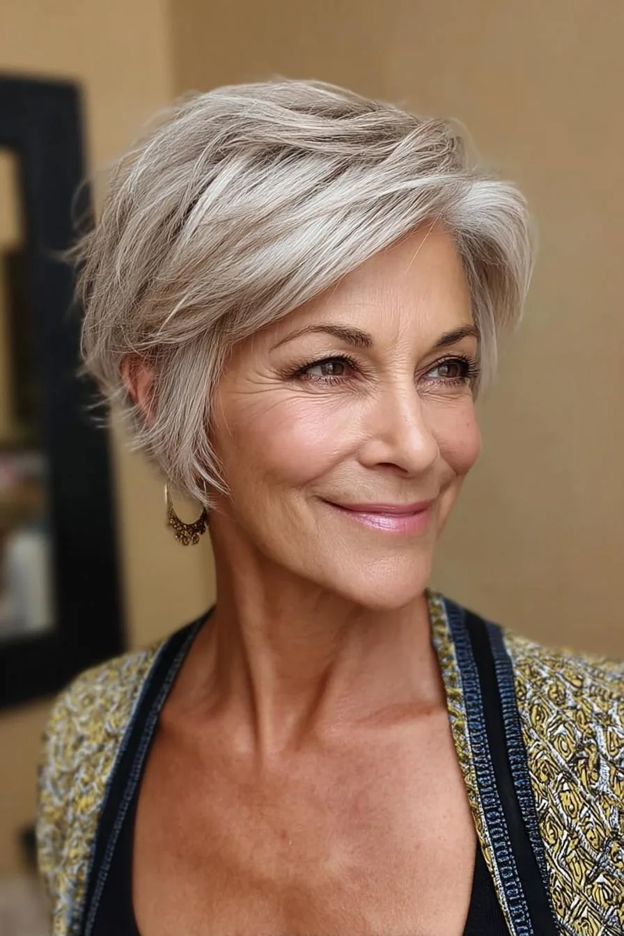 Textured Asymmetrical Pixie Style