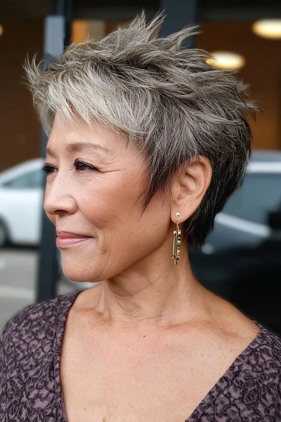 Chic Edgy Gray Pixie