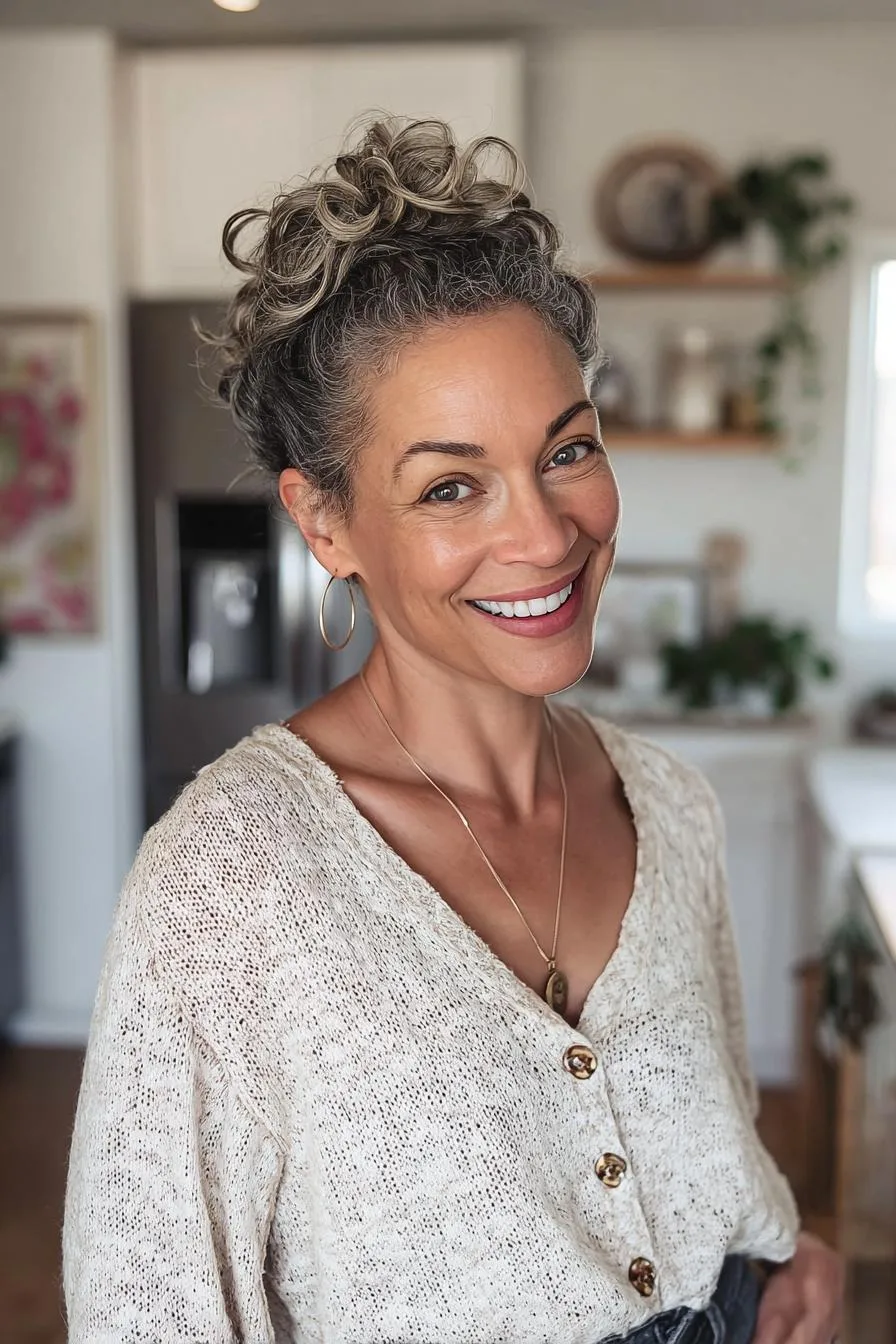 Radiant Curly Updo Elegance