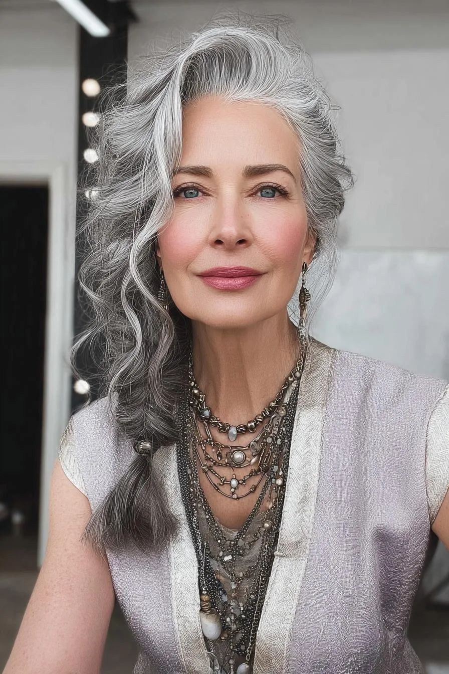 Silver Waves Side Braid