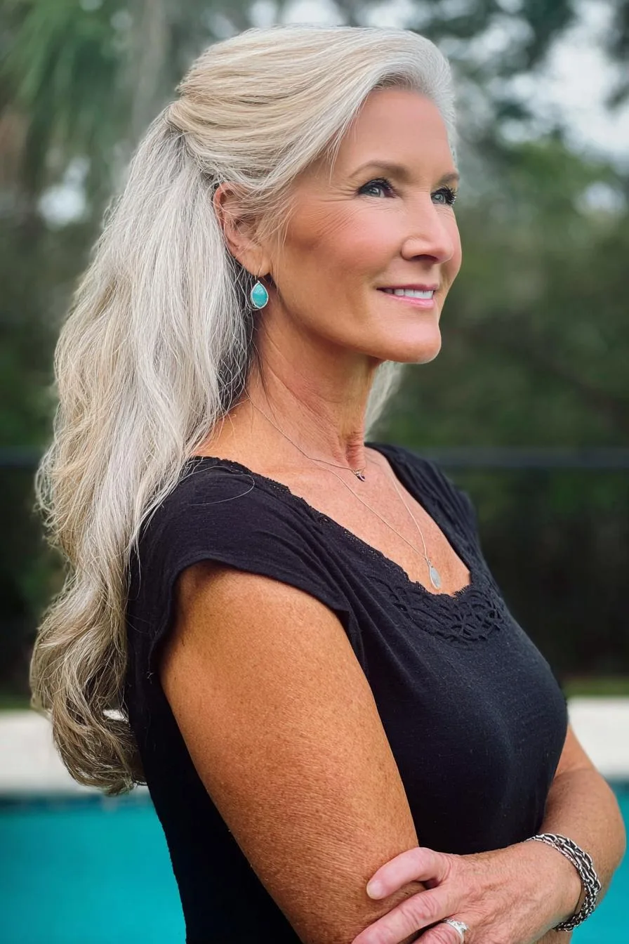 Graceful Silver Waves Flow
