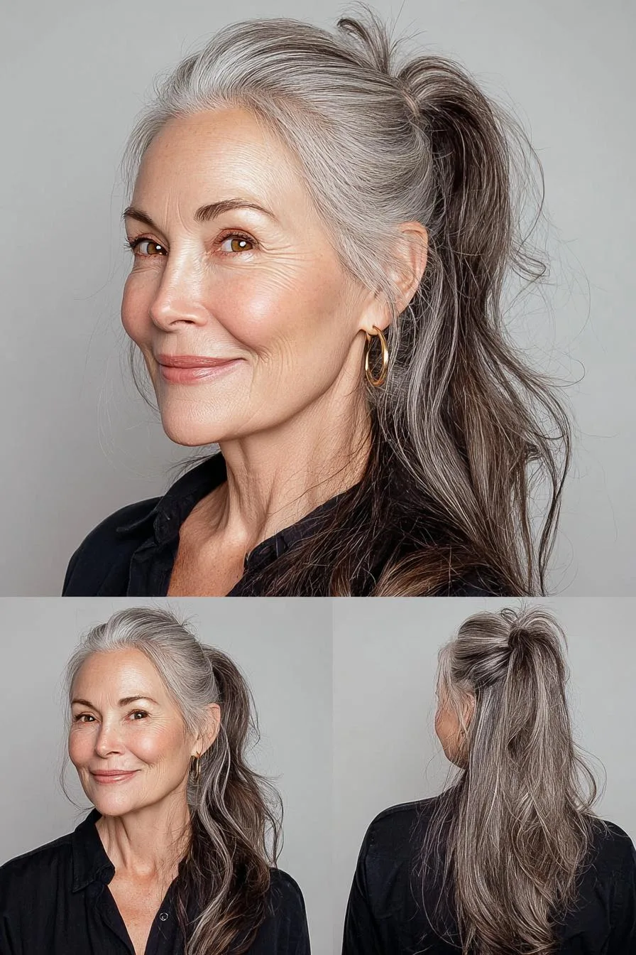 Graceful Waves Half Ponytail